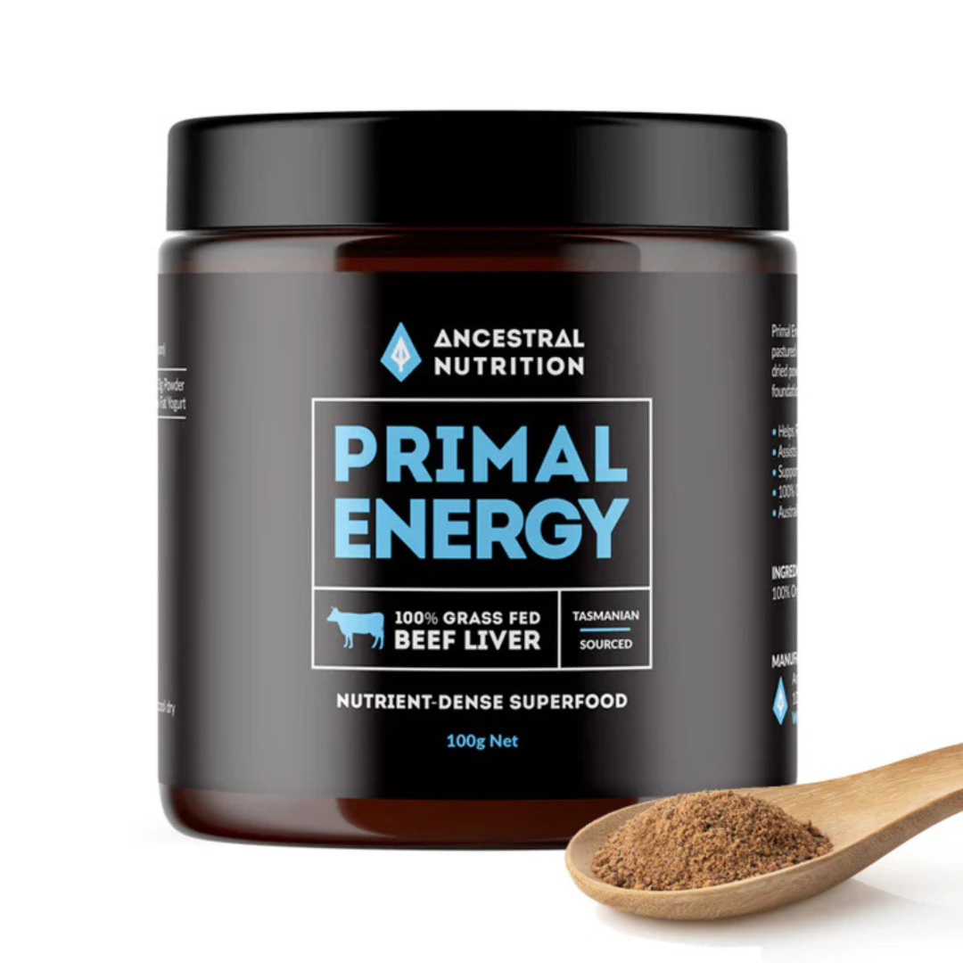 Ancestral Nutrition Primal Energy Grass Fed Beef Liver Capsules or Powder