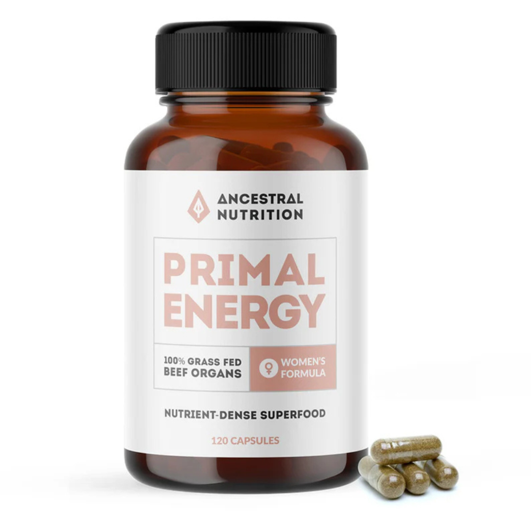 Ancestral Nutrition Primal Energy Women Grass Fed Beef Organs Capsules or Powder