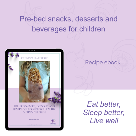 Pre-bed snacks, desserts and beverages for children